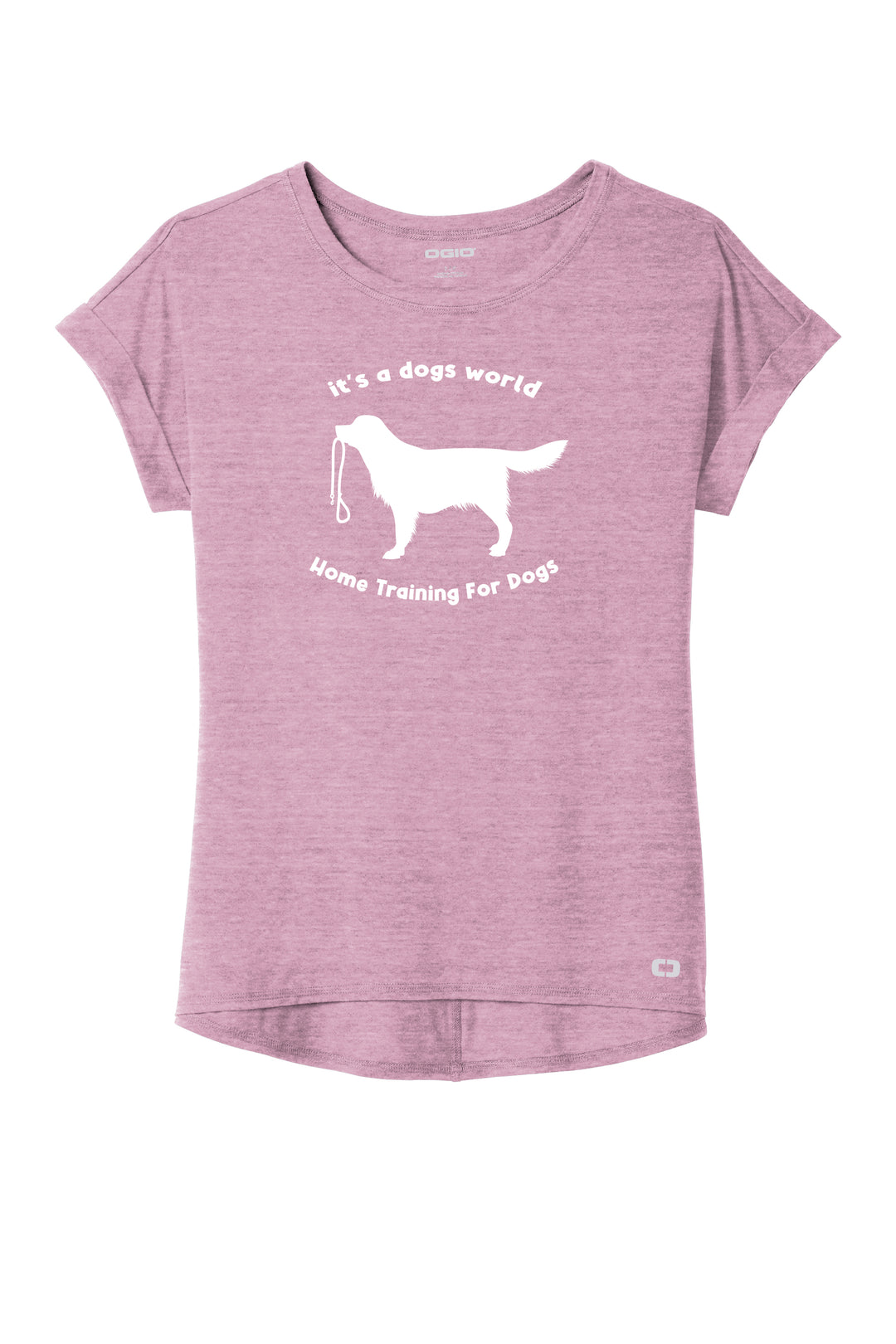 Entrenamiento en casa para perros Camiseta de manga corta con puños para mujer (LOG800)