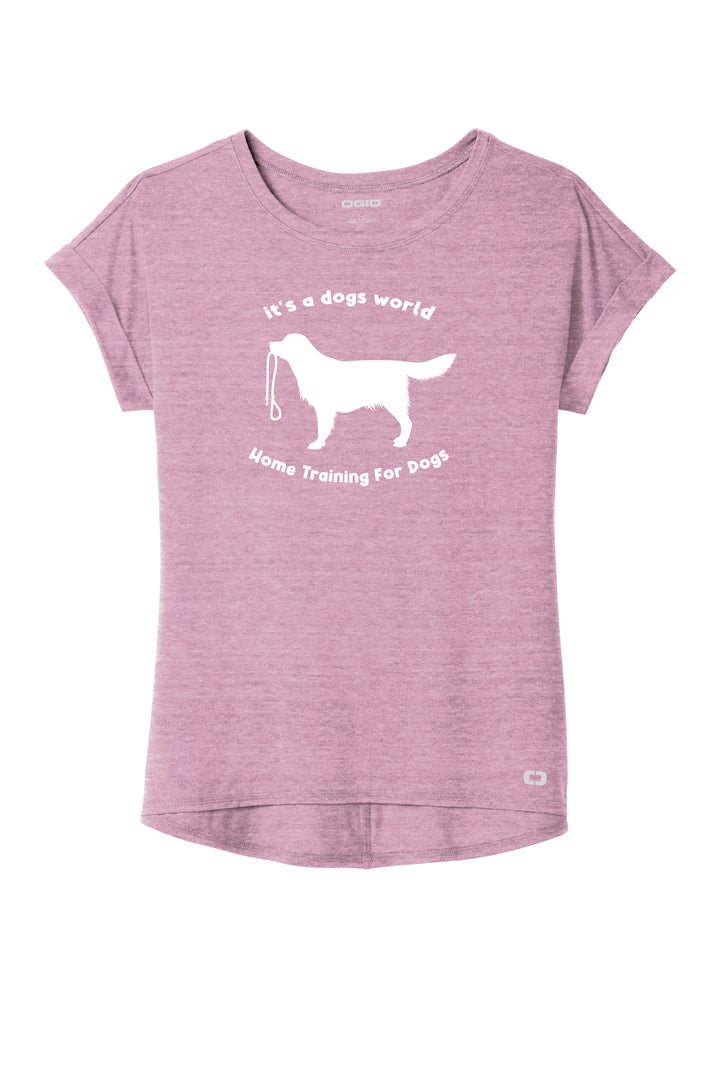Entrenamiento en casa para perros Camiseta de manga corta con puños para mujer (LOG800)