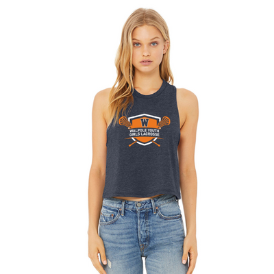 Camiseta de lacrosse juvenil para niñas Walpole: camiseta sin mangas corta con espalda cruzada para mujer Bella + Canvas (6682)
