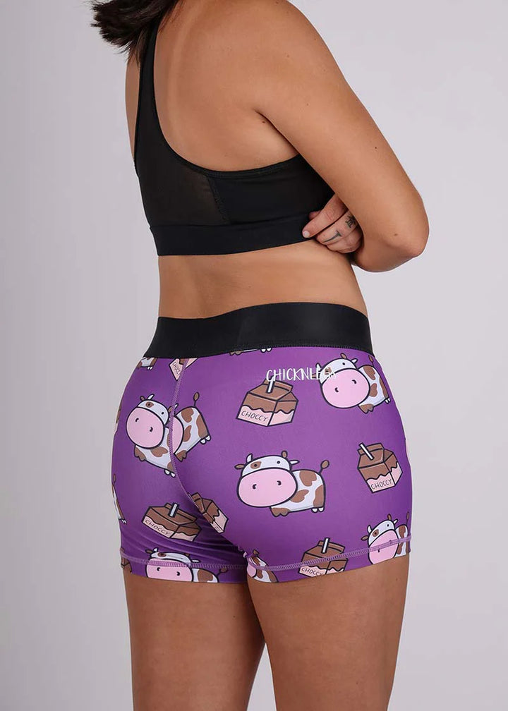 Chicknlegs Womens Choccy Cows 3" Compression Shorts (3800-166)