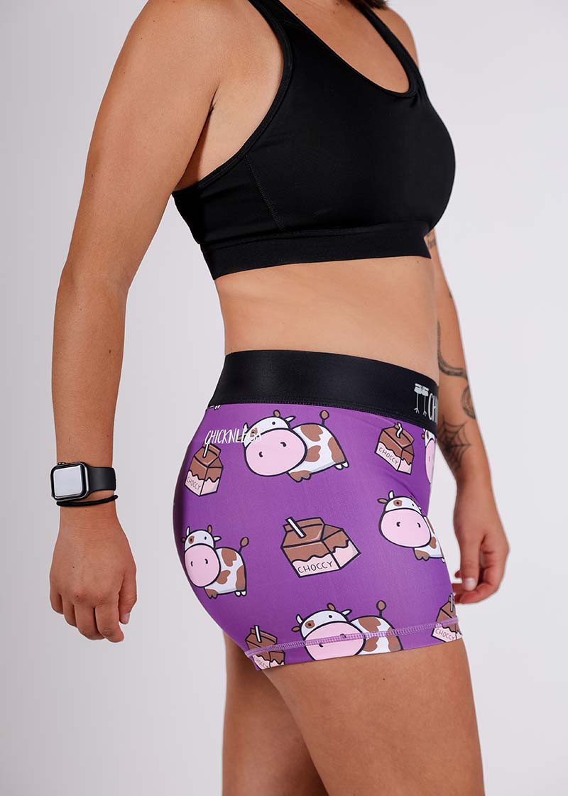 Chicknlegs Womens Choccy Cows 3" Compression Shorts (3800-166)