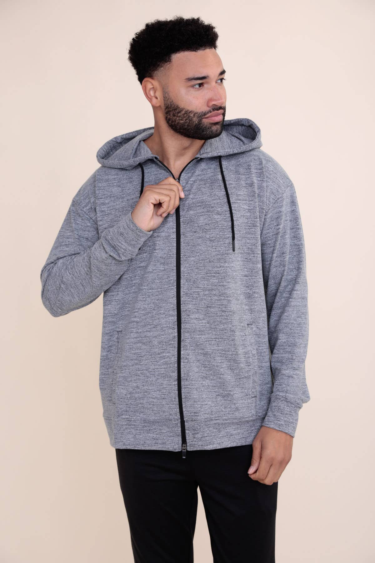 Mono B Mens Melange Zip-Up Hoodie Jacket (MTA0816) – The Run