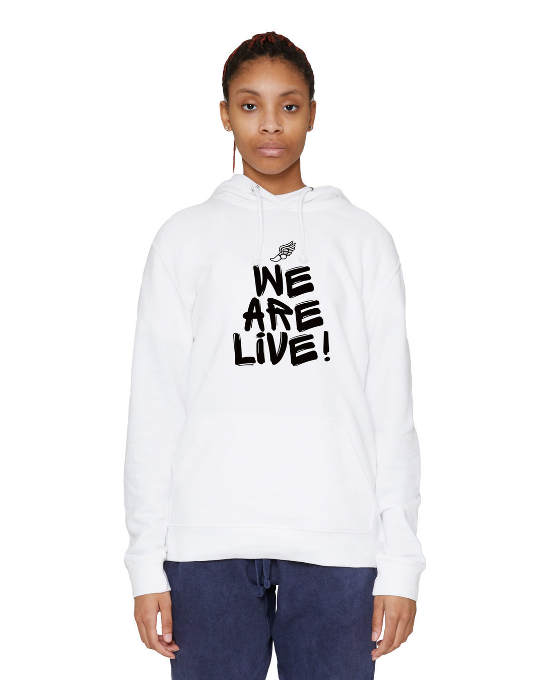 Sudadera unisex con capucha de felpa francesa "We are Live" de Coach H (LS14001)