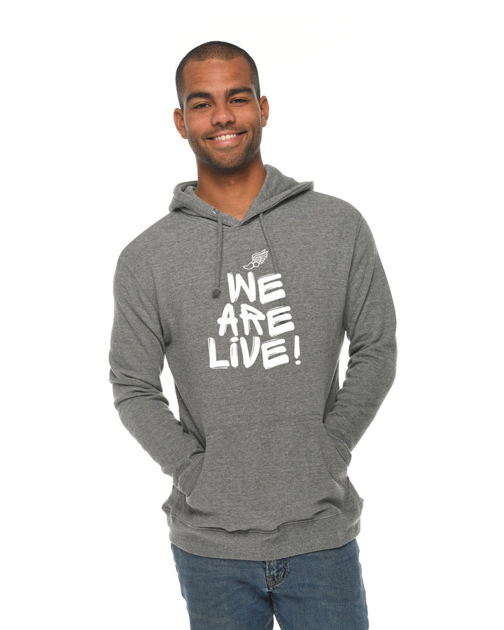 Sudadera unisex con capucha de felpa francesa "We are Live" de Coach H (LS14001)