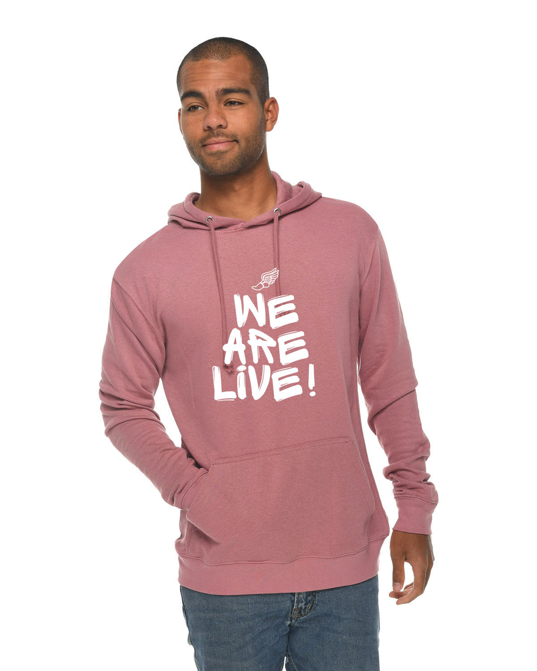 Sudadera unisex con capucha de felpa francesa "We are Live" de Coach H (LS14001)