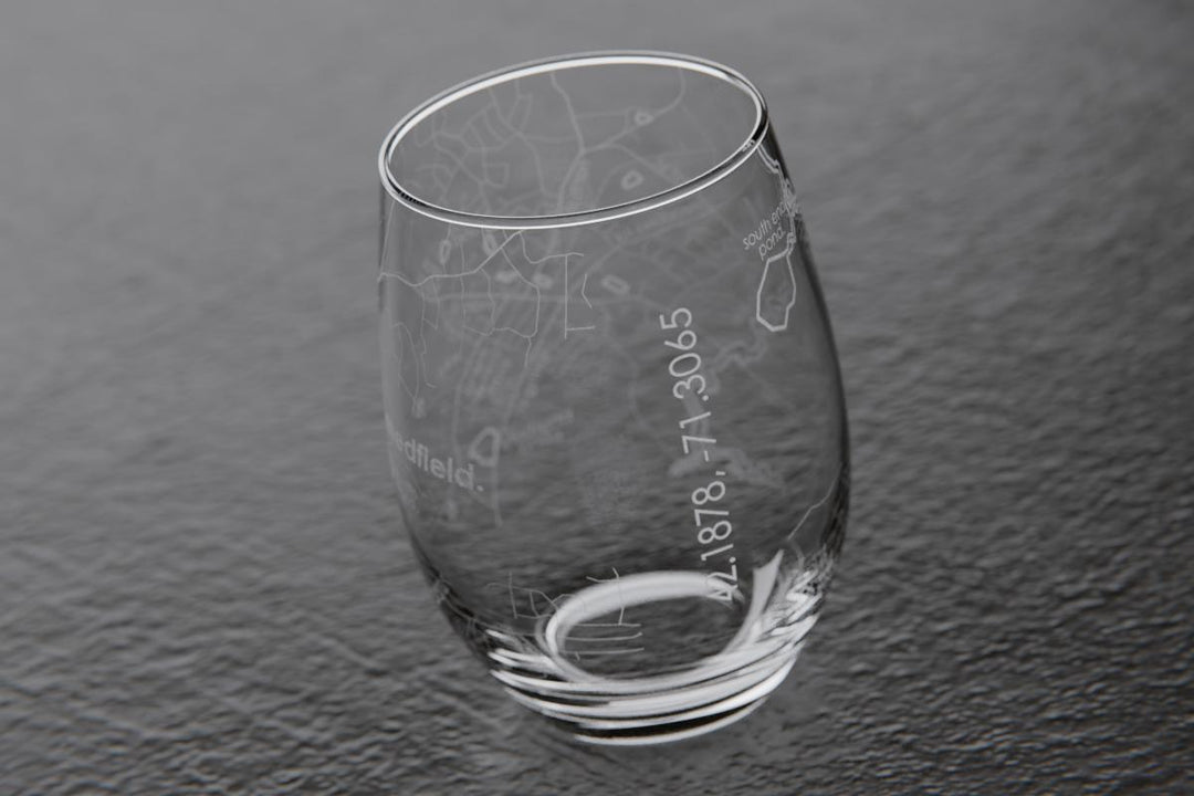 Well Told "Medfield Map" Stemless Wine Glass (50022)
