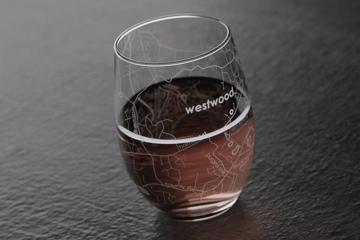 Well Told "Westwood Map" Steamless 12 oz. Wine Glass (50022)