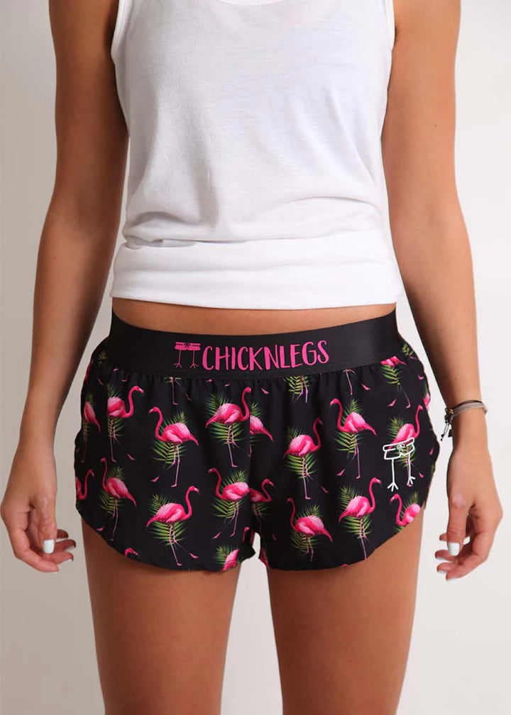 Chicknlegs Womens Flamingo 1.5" Split Short