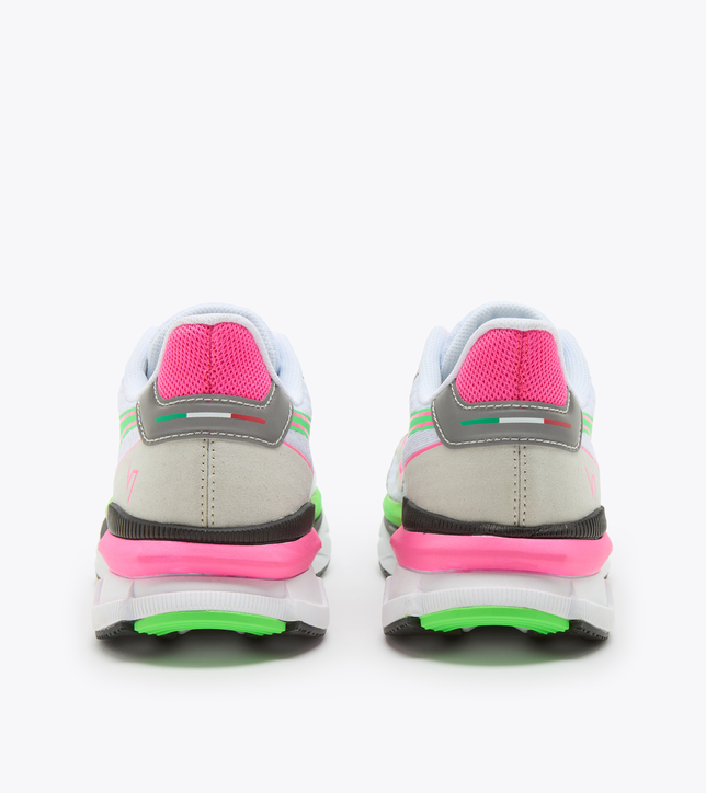 Diadora Atomo V7000 para mujer: blanco/verde fluorescente/rosa fluorescente